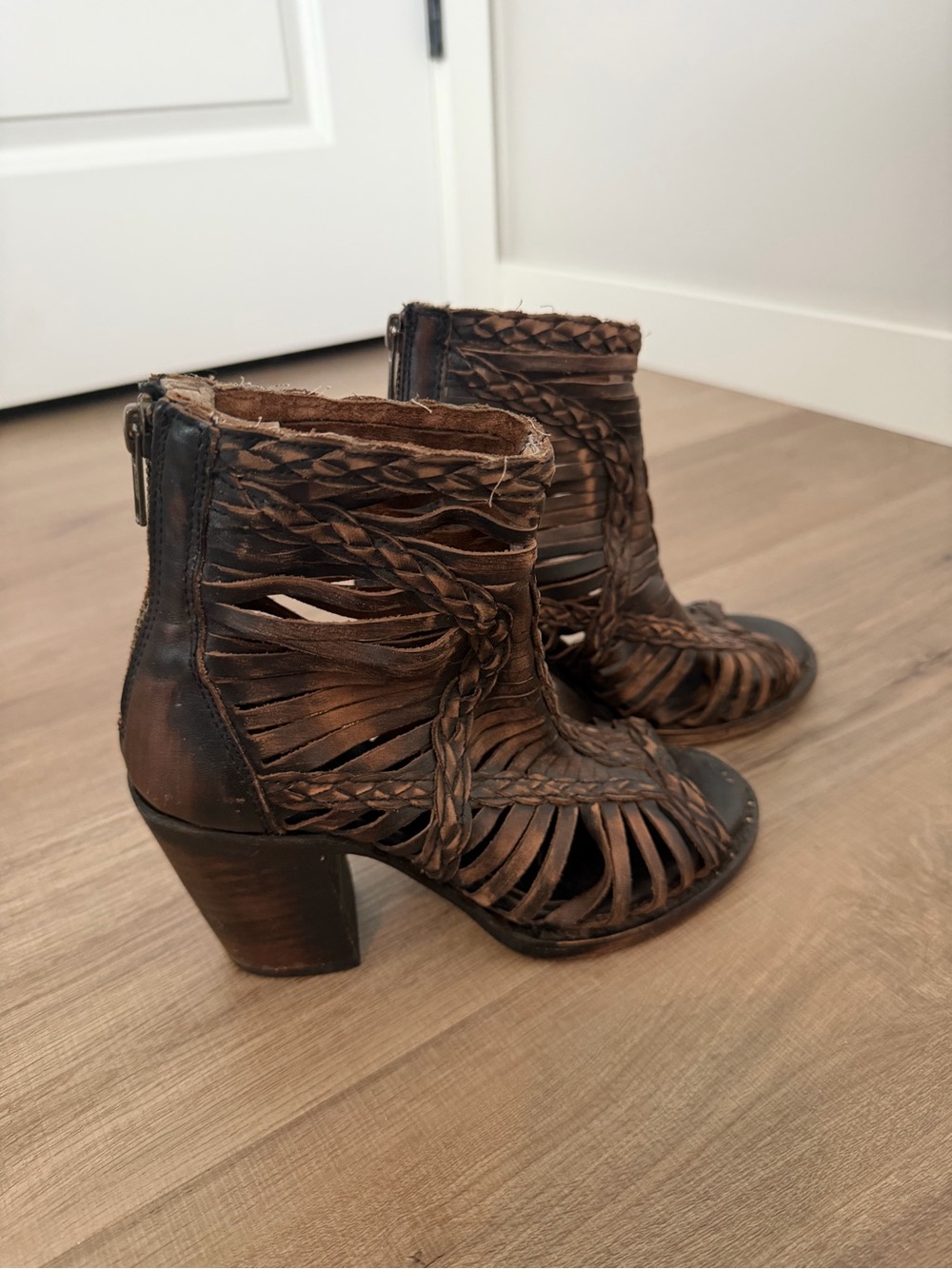 Freebird by Steven Brown Braided Open-Toe Ankle Booties - Picture 3 of 6